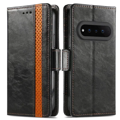CASENEO For Natural AI Phone Phone Cases PU Leather Cover Stand with RFID Blocking Wallet - Black