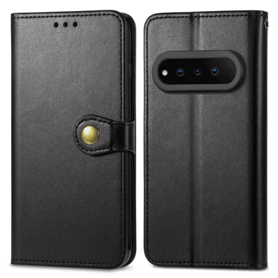 For Natural AI Phone Case Wallet Stand Leather Phone Cover with Wrist Strap - Black