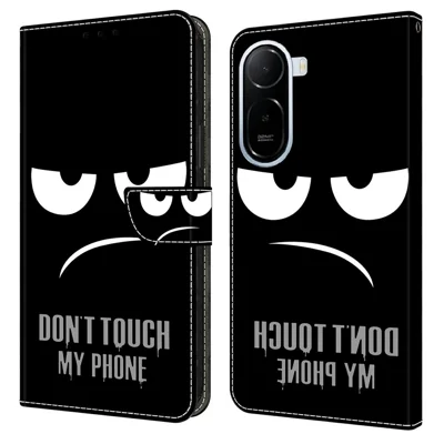 Wallet Case for Xiaomi Redmi A7 Pro 4G (171.56mm) / A7 Pro 5G / Poco C85x 5G Magnetic Clasp 3D Pattern Leather Phone Cover - Don't Touch My Phone