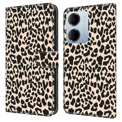 Phone Case For Xiaomi Redmi 15a 5G  /  R70 5G  /  R70m 5G Pattern Printed TPU + PU Leather Flip Cover with Card Slot - Leopard Print