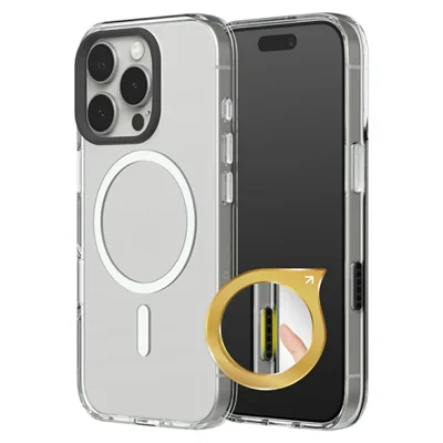 RHINOSHIED for iPhone 16 Pro Magnetic Case Clear PC + TPE Drop Protection Phone Back Cover - Transparent