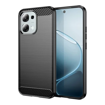 Funda TPU para Oppo A6 Pro 4G / A6 Pro 5G / F31 5G, Funda Protectora con Textura de Fibra de Carbono y Acabado Mate - Negro