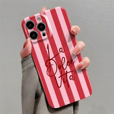 For iPhone 11 Case Colorful Stripe Pattern Shockproof Hard PC Phone Cover - Letter