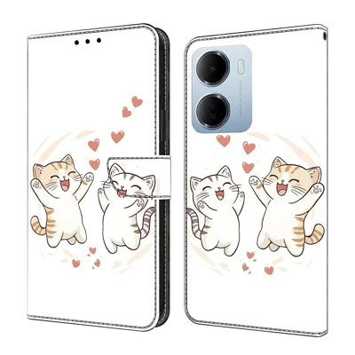 For Xiaomi Redmi 15a 5G  /  R70 5G  /  R70m 5G Wallet Case Foldable Stand Pattern Printing Leather Flip Phone Cover - Love Cats
