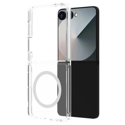 LEREACH Serie TOC per Samsung Galaxy Z Flip8 Custodia Magnetica TPU + Acrilico Cover Trasparente