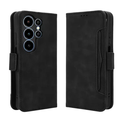  For Blackview Wave 10 Leather Case Phone Wallet Cover with Multiple Card Slots - Black