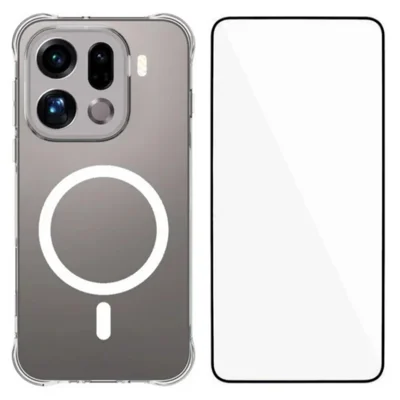 WANLONFENG para Oppo Find X9 Pro 5G Série WL2 Capa Magnética Transparente de 2,0 mm Capa Traseira em TPU com Películas de Ecrã - Transparente
