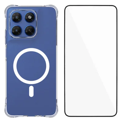  WANLONFENG for Motorola Moto G37 Power 5G WL2 Series 2.0mm Magnetic Case Clear TPU Phone Back Cover with Screen Films - Transparent