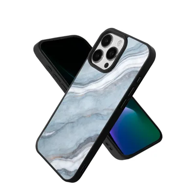  EYCASE for iPhone 13 Pro Max Magnetic Case Marble Pattern TPU + Acrylic Shockproof Phone Cover - Blue Gold Sand Marble Pattern