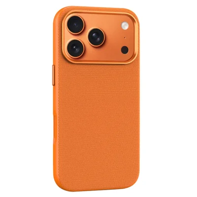 For iPhone 17 Pro Magnetic Case Woven Tech Fabric + TPU + PC Shockproof Protective Cover - Orange