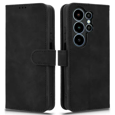 غطاء جلد لهاتف Blackview Wave 10 بملمس ناعم مقاوم للسقوط مع محفظة وحامل قابل للتعديل - أسود