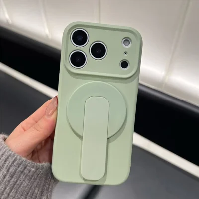 YCADEN For iPhone 17 Pro Magnetic Case with Kickstand TPU Protective Cover Phone Shell - Grass Green