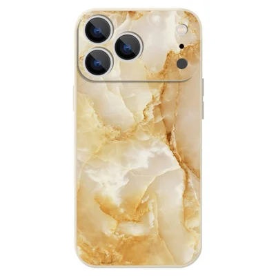 Futerał na iPhone 17 Pro Max z wzorem marmuru, płynny silikon, prosta krawędź, ochronna obudowa telefonu - B194B4 / Biały antyczny