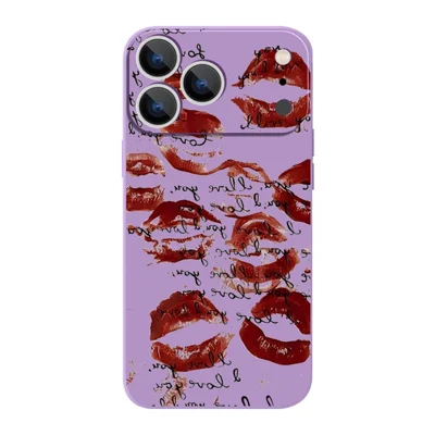 For iPhone 17 Pro Max Case UV Printing Lips Pattern TPU Shockproof Protective Cover - B381