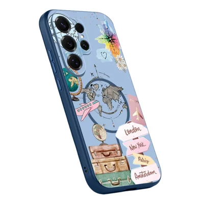 For Samsung Galaxy S25 Ultra Magnetic Case UV Printing Colorful Pattern PC + TPU Phone Protective Cover - GB584