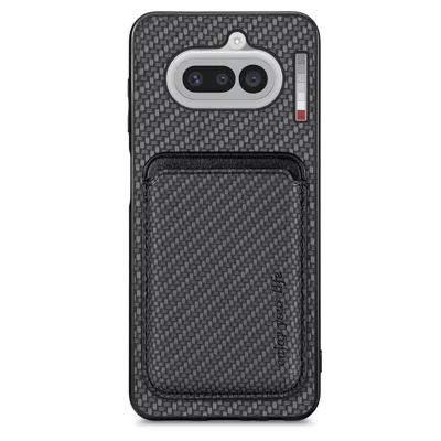 For Nothing Phone (4a) Magnetisk Case Aftagelig Kortholder Telefon Bagdæksel - Sort