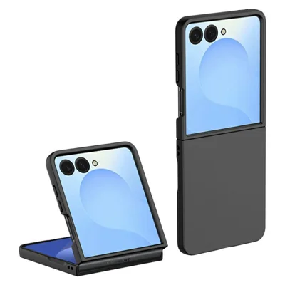 Til Samsung Galaxy Z Flip8 Etui Ekstra Tynd Skind Touch Gummibehandlet Hårdt PC-telefondæksel - Sort