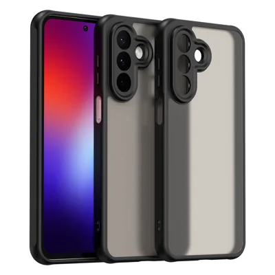 For Samsung Galaxy A27 5G Phone Case Drop Proof Airbags Frosted Translucent PC + TPU Back Cover - Black