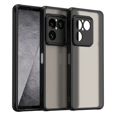  Funda para Sony Xperia 1 VIII Funda Anticaídas con Airbags Diseño Traslúcido Mate de PC + TPU Trasera - Negro