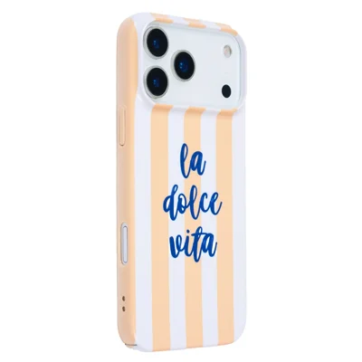 For iPhone 11 Case IMD Striped Pattern Hard PC Protective Phone Cover - Orange
