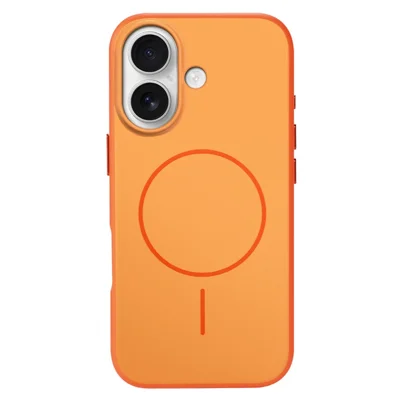 For iPhone 17 Magnetic Case Skin Feel PC TPU 2 in 1 Shockproof Phone Cover - Orange