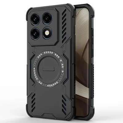 Obudowa magnetyczna Butterfly Armor z wentylacją PC + TPU do Motorola Edge 70 Pro 5G - Czarna