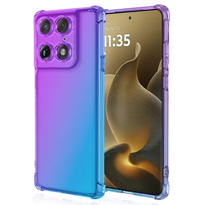 Capa para Motorola Signature 5G Capa em TPU com Cor Gradiente Anti-queda - Roxo / Azul