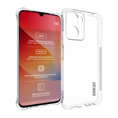  HAT PRINCE for Xiaomi Redmi 15a 5G ENKAY  Clear Phone Case Shockproof Anti-slip TPU Cover - Transparent
