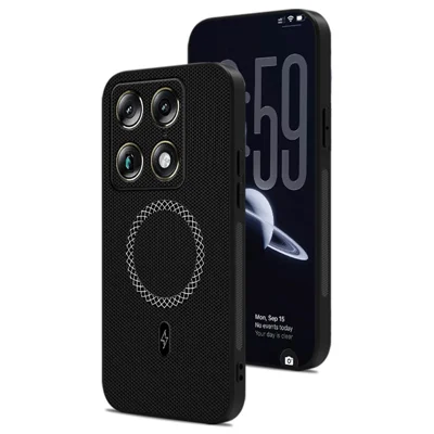 Für Motorola Edge 70 Ultra 5G Hülle Dreieck-Textur PU-Leder Stoßfest Ultra Dünn Hülle - Schwarz