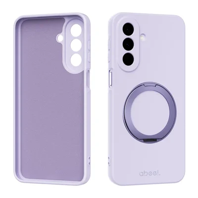 ABEEL For Samsung Galaxy A27 5G Magnetic Case Kickstand Skin Touch Liquid Silicone Phone Cover - Purple