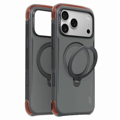 TORRAS Ostand Q3 Air Pro Series for iPhone 17 Pro Magnetic Case Rotating Kickstand Shockproof PC + TPU Phone Cover - Obsidian Core