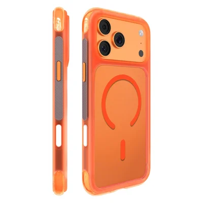 MUTURAL for iPhone 17 Pro Max Magnetic Case PC + TPU Airbag Drop Protection Phone Cover - Orange