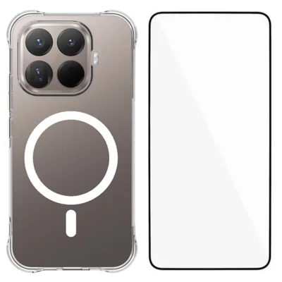 WANLONFENG para Xiaomi 17T Pro Serie WL2 Funda Magnética Transparente de 2,0 mm Carcasa Trasera de TPU con Película Protectora de Pantalla - Transparente