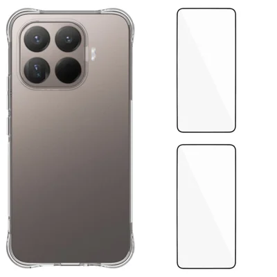 WANLONFENG para Xiaomi 17T Pro Serie WL2 Funda TPU 2.0mm con 2 Unidades de Películas de Vidrio Templado - Transparente