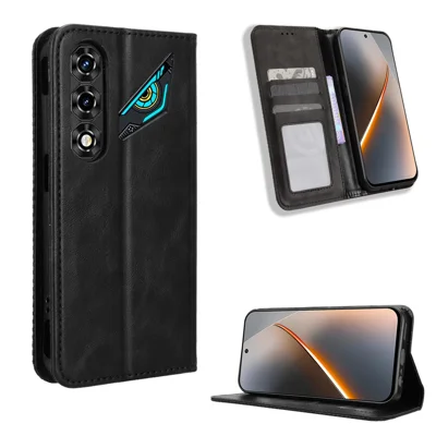  For ZTE nubia Neo 5G Leather Case Wallet Stand Retro Texture Phone Cover - Black