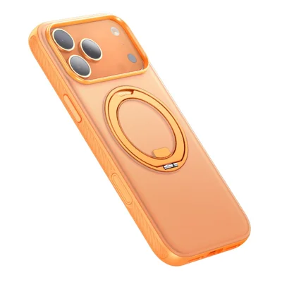 MCDODO PC-1874 para iPhone 17 Pro Funda Magnética con Soporte Anillo 360° Funda de PC + TPU - Naranja