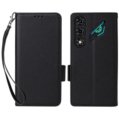 For ZTE nubia Neo 5G Case Litchi Texture Wallet Leather Phone Cover with Wrist Strap - Black