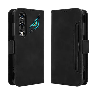  For ZTE nubia Neo 5G Leather Case Phone Wallet Cover with Multiple Card Slots - Black