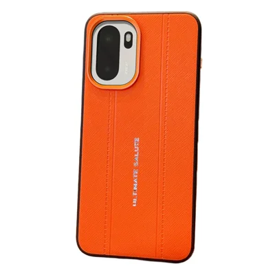 Etui do OnePlus Ace 6 5G / 15R 5G, faktura skóry PC + TPU, antypoślizgowe ochronne etui na telefon - pomarańczowe