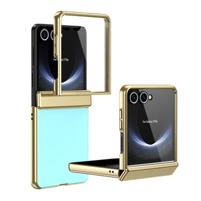 Fodral för Samsung Galaxy Z Flip8, AG-matt hårdfodral i PC för vikbara telefoner med temperskärm - Babyblå