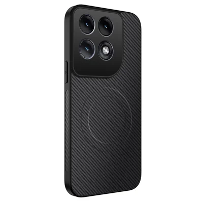  WANLONFENG na Motorola Edge 70 Pro 5G TQ Seria Obudowa Magnetyczna z Teksturowaną Powierzchnią z Włókna Węglowego PC TPU Czarny