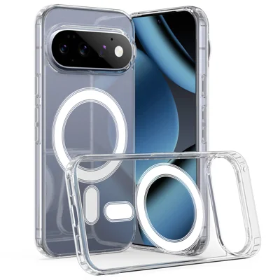  Capa Transparente Magnética para Telemóvel Google Pixel 11 Pro com TPU + Acrílico - Transparente