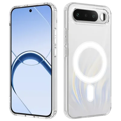 غطاء هاتف مغناطيسي شفاف من مادة TPU + أكريليك لهاتف Realme 16 5G - شفاف