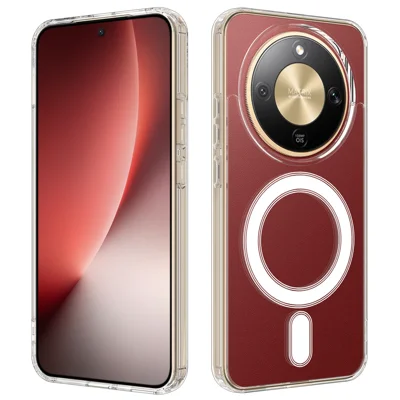 För Honor X70 5G / Honor Magic8 Lite 5G / Honor X9d 5G Clear Phone Magnetisk Hörsel TPU + Akryl Bakplatta - Clear