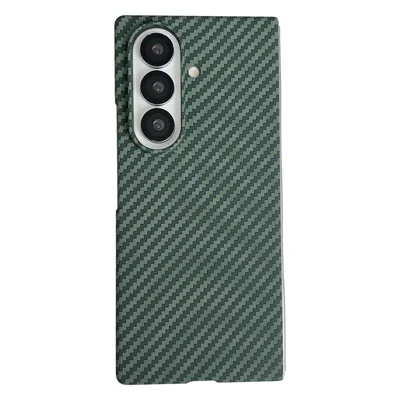 Etui magnetyczne na Samsung Galaxy Z Fold8, pokrywa telefonu z włóknem węglowym PC z ochronnikiem ekranu - zielony