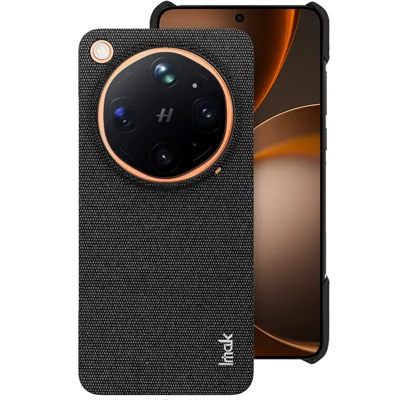 IMAK Serie Ruiyi para Oppo Find X9 Ultra 5G Funda Textura de Tela Cuero + PC Trasera para Teléfono - Negro