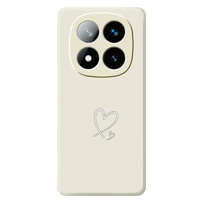 TPU-telefoonhoesje met rechte rand en print van witte liefdespatroon voor Xiaomi Redmi Note 15 Pro 5G (Global) - Beige