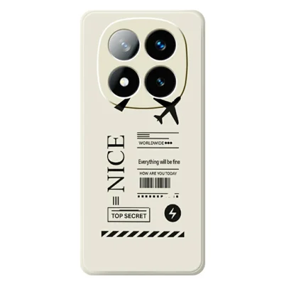 TPU-telefoonhoesje met boardingticketpatroon en rechte rand voor Xiaomi Redmi Note 15 Pro 5G (Global) - Beige