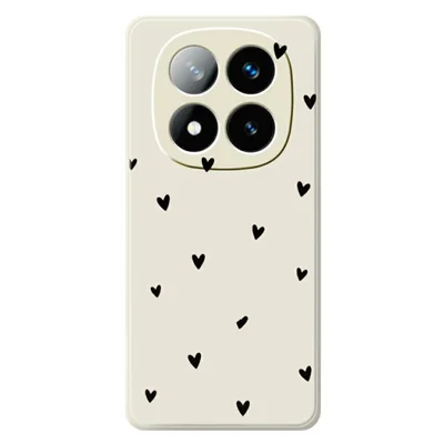 Telefoonhoesje met Hartjesprint voor Xiaomi Redmi Note 15 Pro 5G (Global), Rechte Rand, TPU Rugcover - Beige