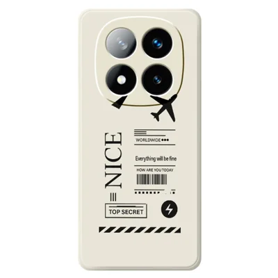 Funda para Xiaomi Redmi Note 15 Pro+ 5G (Global) / Poco M8 Pro 5G con diseño de tarjeta de embarque, bordes rectos, de TPU, color beige